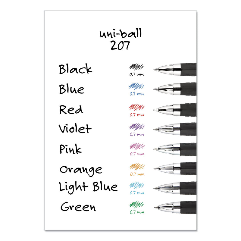 uniball Signo 207 Gel Pen Value Pack, Retractable, Medium 0.7 mm, Black Ink, Translucent Black Barrel, 36/Box