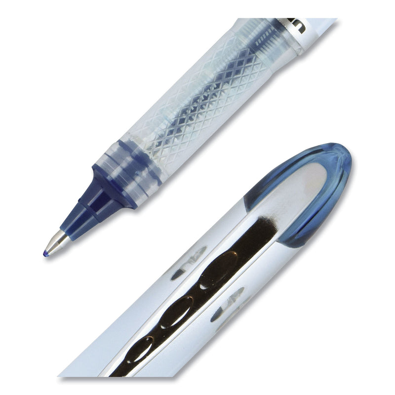 uniball VISION ELITE Roller Ball Pen, Stick, Bold 0.8 mm, Blue-Black Ink, White/Blue Barrel