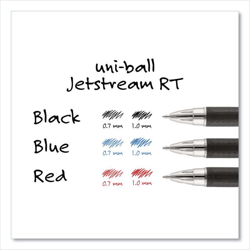 uniball Jetstream Retractable Ballpoint Pen, Bold 1 mm, Black Ink, Black Barrel