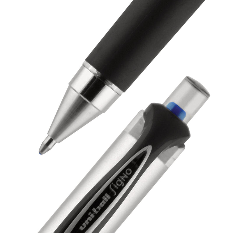 uniball 207 Impact Gel Pen, Retractable, Bold 1 mm, Blue Ink, Black/Blue Barrel