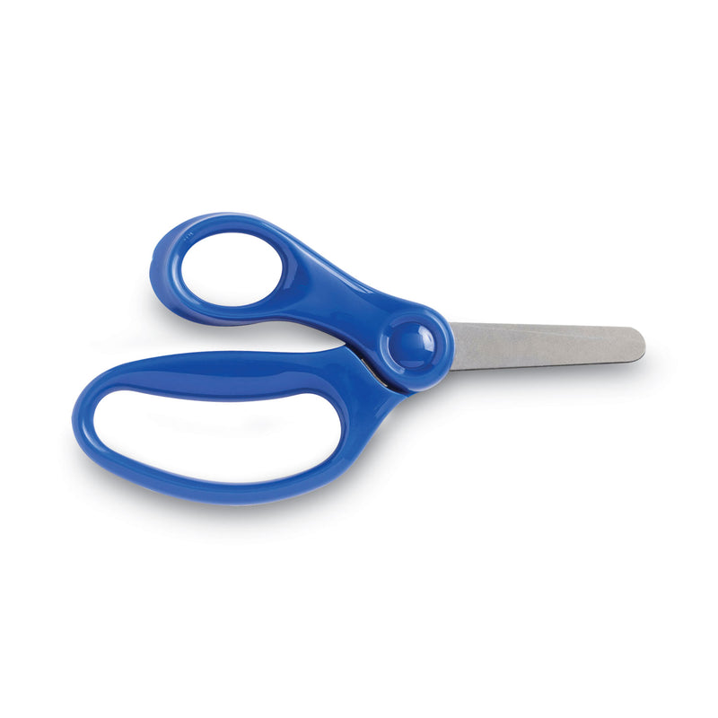 Fiskars Kids/Student Scissors, Rounded Tip, 5" Long, 1.75" Cut Length, Assorted Straight Handles, 12/Pack