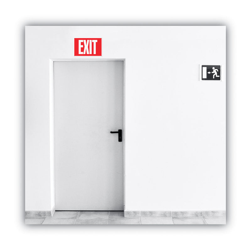 COSCO Glow-in-the-Dark Safety Sign, Exit, 12 x 8, Red