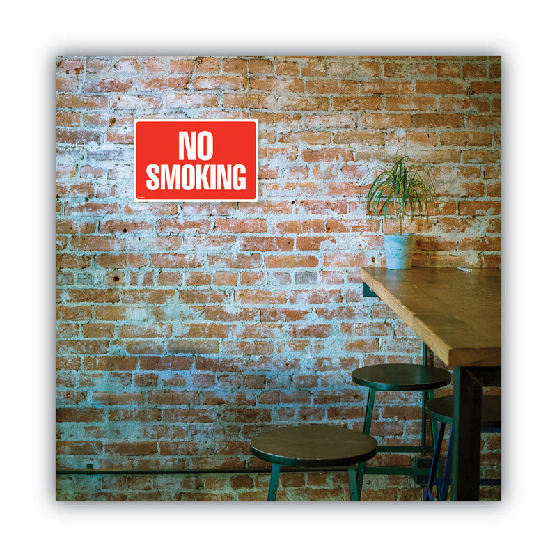 COSCO Two-Sided Signs, No Smoking/No Fumar, 8 x 12, Red