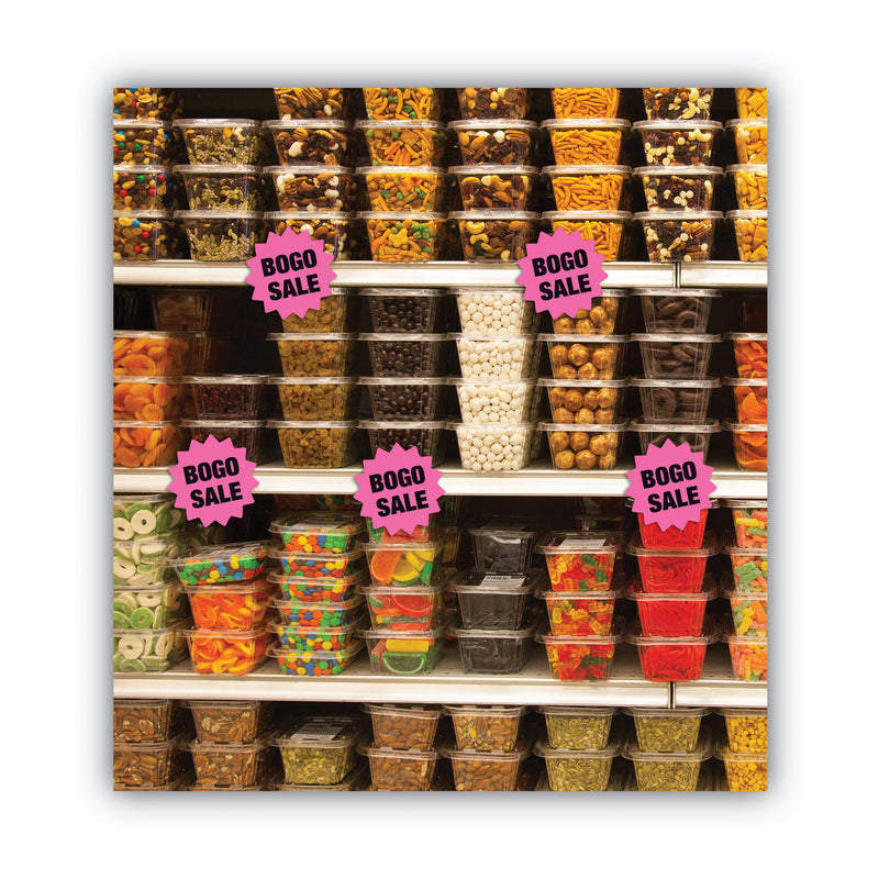 COSCO Die Cut Paper Signs, 4" Round, Assorted Colors, Pack of 60 Each