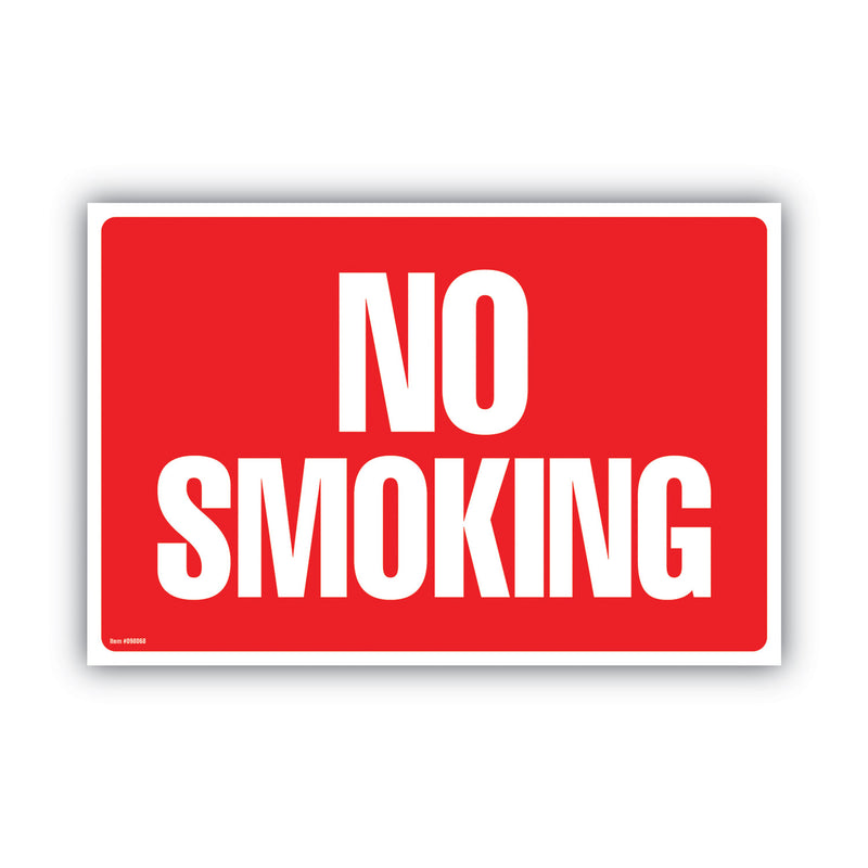 COSCO Two-Sided Signs, No Smoking/No Fumar, 8 x 12, Red