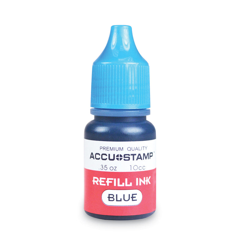 COSCO ACCU-STAMP Gel Ink Refill, 0.35 oz Bottle, Blue
