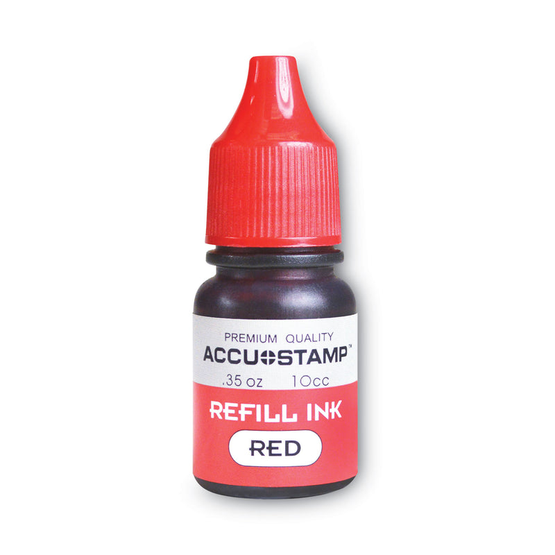 COSCO ACCU-STAMP Gel Ink Refill, 0.35 oz Bottle, Red