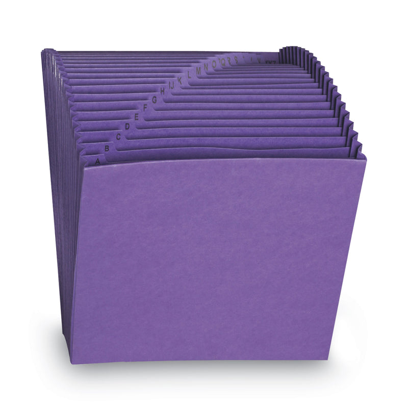 Smead Heavy-Duty Indexed Expanding Open Top Color Files, 21 Sections, 1/21-Cut Tabs, Letter Size, Purple