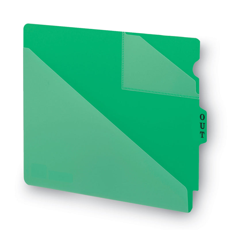 Smead End Tab Poly Out Guides, Two-Pocket Style, 1/3-Cut End Tab, Out, 8.5 x 11, Green, 50/Box