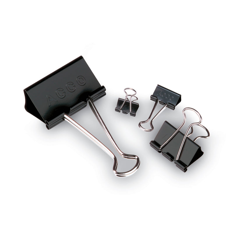 ACCO Binder Clips, Mini, Black/Silver, Dozen