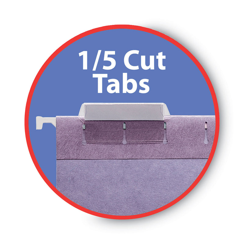 Smead Colored Hanging File Folders with 1/5 Cut Tabs, Letter Size, 1/5-Cut Tabs, Lavender, 25/Box