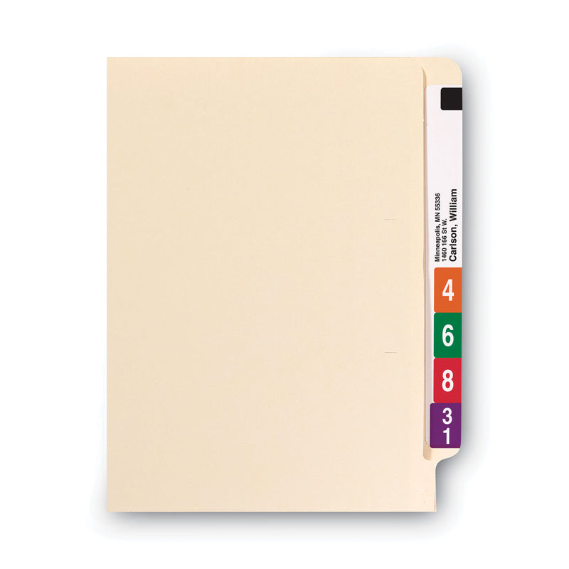 Smead Heavyweight Manila End Tab Folders, 9" High Front, Straight Tabs, Letter Size, 0.75" Expansion, Manila, 100/Box