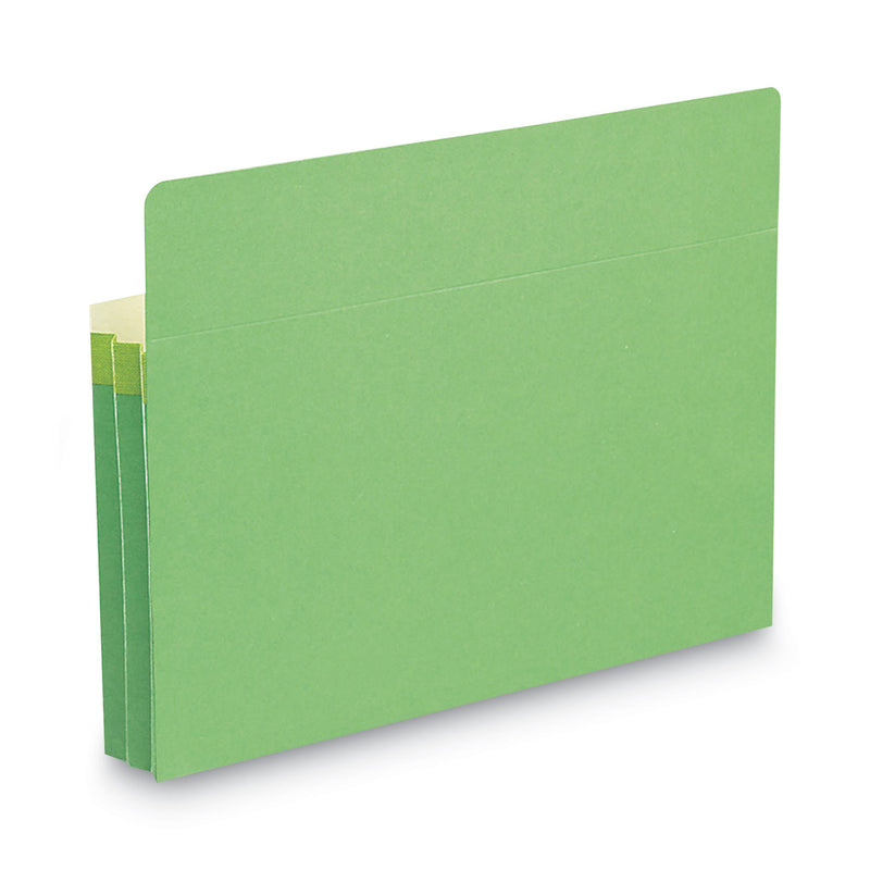 Smead Colored File Pockets, 1.75" Expansion, Letter Size, Green