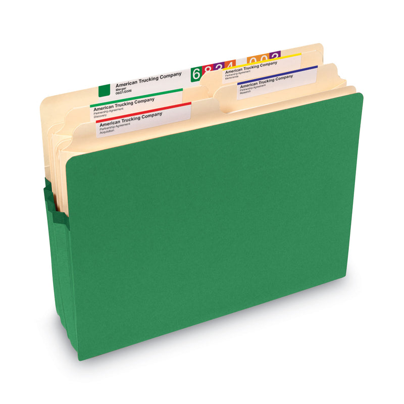 Smead Colored File Pockets, 1.75" Expansion, Letter Size, Green