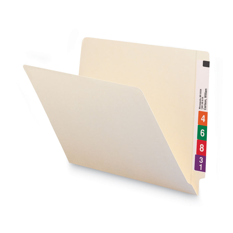 Smead Heavyweight Manila End Tab Folders, 9" High Front, Straight Tabs, Letter Size, 0.75" Expansion, Manila, 100/Box