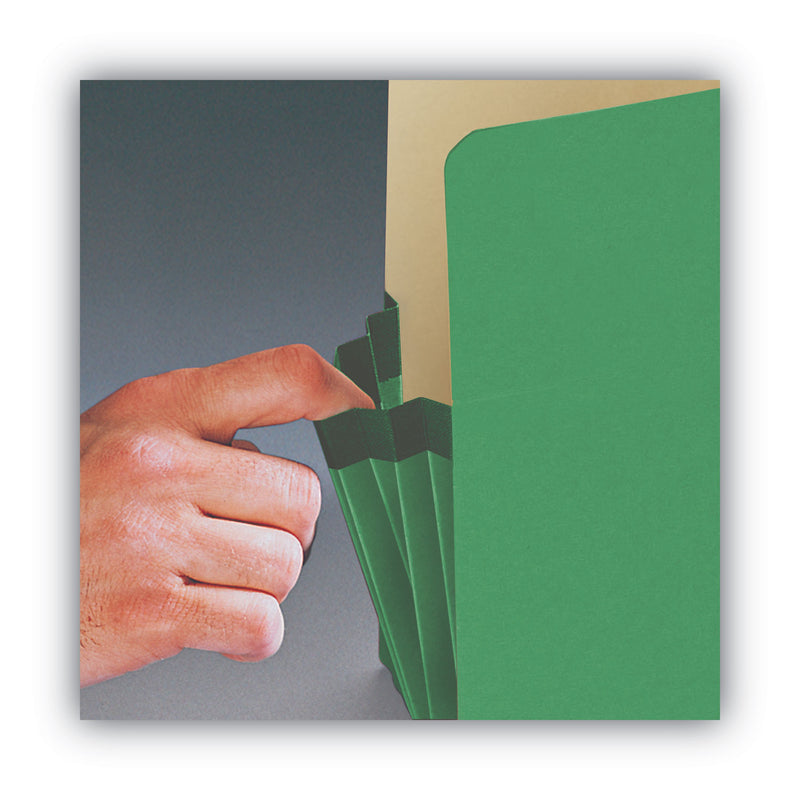 Smead Colored File Pockets, 1.75" Expansion, Letter Size, Green