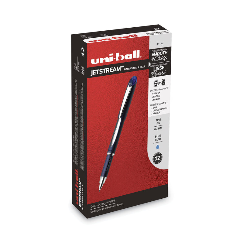 uniball Jetstream Ballpoint Pen, Stick, Fine 0.7 mm, Blue Ink, Blue Barrel