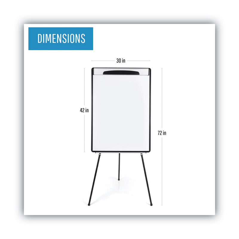 MasterVision Magnetic Gold Ultra Dry Erase Tripod Easel with Extension Arms, 32" to 72", Black/Silver