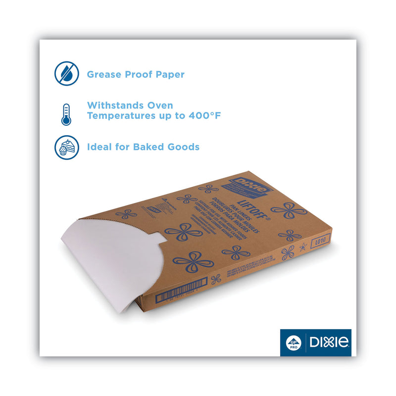 Dixie Greaseproof Liftoff Pan Liners, 16.38 x 24.38, White, 1,000 Sheets/Carton