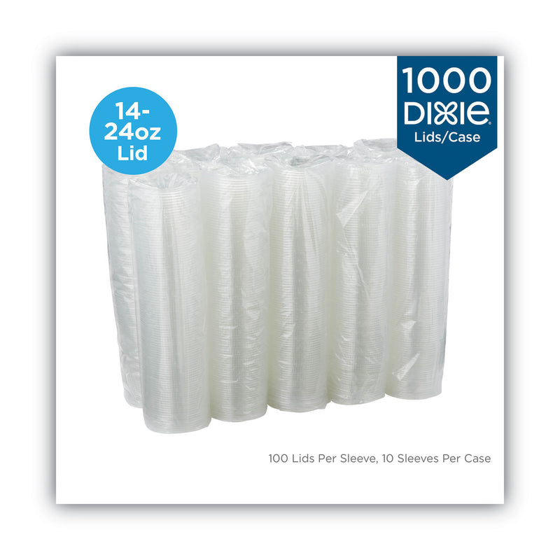 Dixie Cold Drink Cup Lids, Fits 16 oz Plastic Cold Cups, Clear, 100/Sleeve, 10 Sleeves/Carton