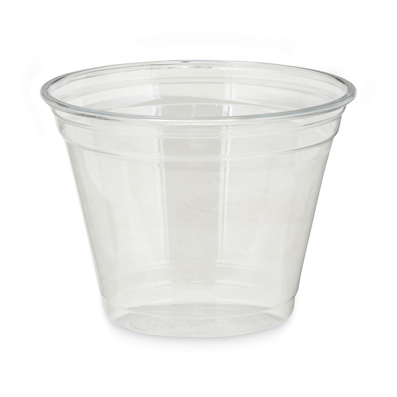 Dixie Clear Plastic PETE Cups, 9 oz, Squat, 50/Sleeve, 20 Sleeves/Carton