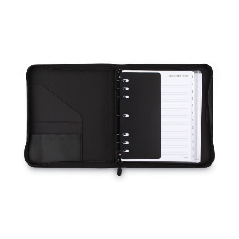 AT-A-GLANCE Black Leather Planner/Organizer Starter Set, 11 x 8.5, Black Cover, 12-Month (Jan to Dec): Undated