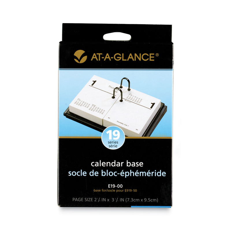 AT-A-GLANCE Desk Calendar Base for Loose-Leaf Refill, 3 x 3.75, Black