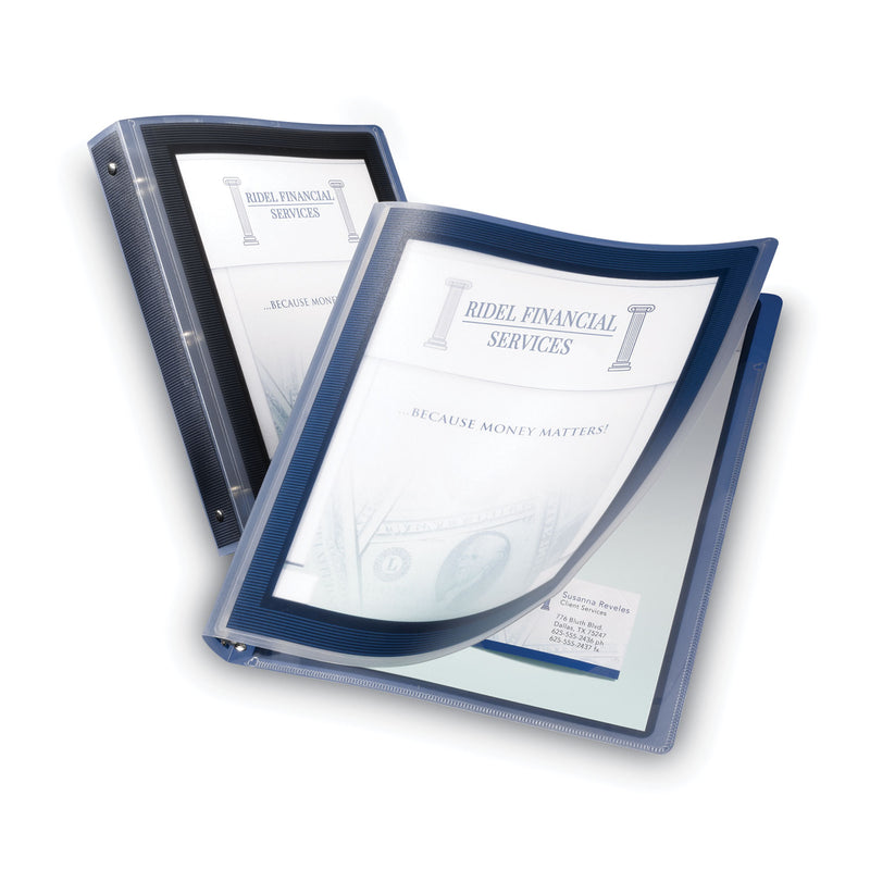 Avery Flexi-View Binder with Round Rings, 3 Rings, 1.5" Capacity, 11 x 8.5, Navy Blue