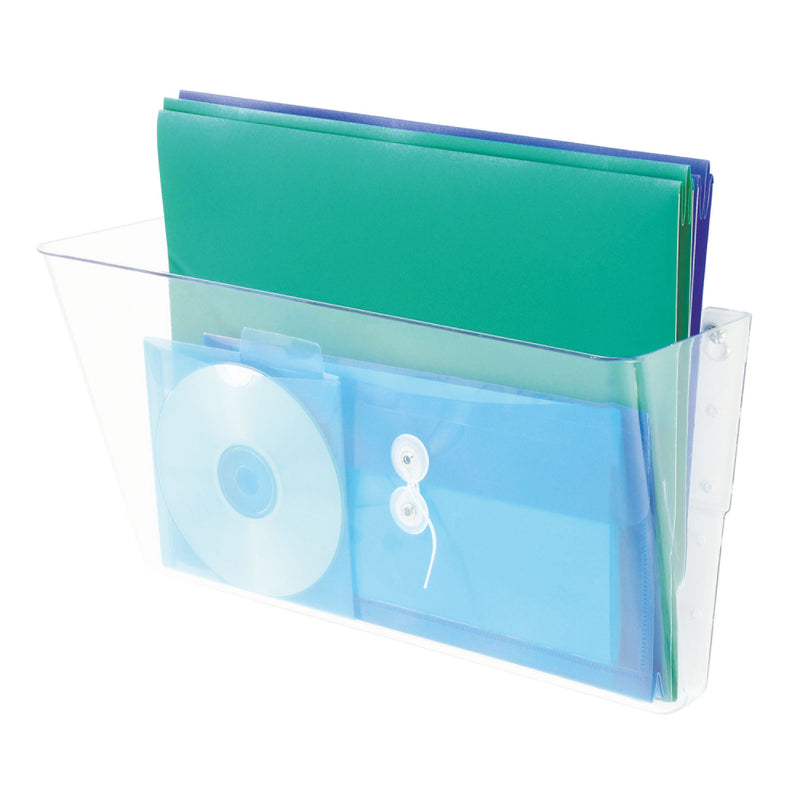 deflecto Stackable DocuPocket Wall File, Legal Size, 16.25" x 4" , Clear