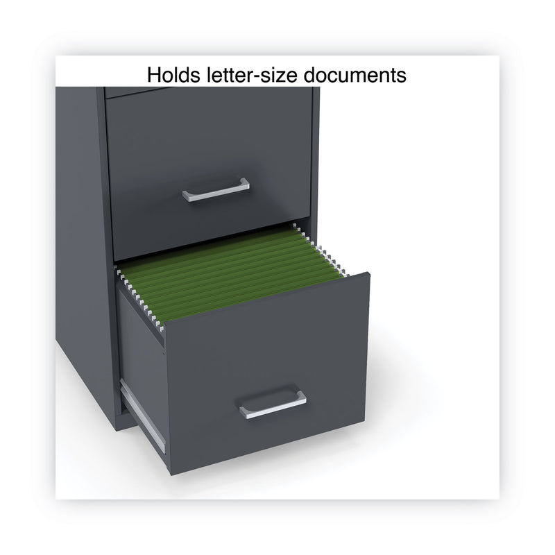 Alera Soho Vertical File Cabinet, 3 Drawers: Pencil/File/File, Letter, Charcoal, 14" x 18" x 26.9"