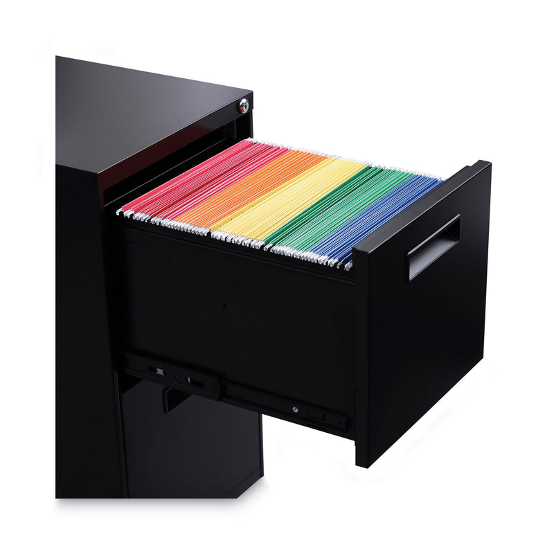 Alera File Pedestal, Left or Right, 2 Legal/Letter-Size File Drawers, Black, 14.96" x 19.29" x 27.75"