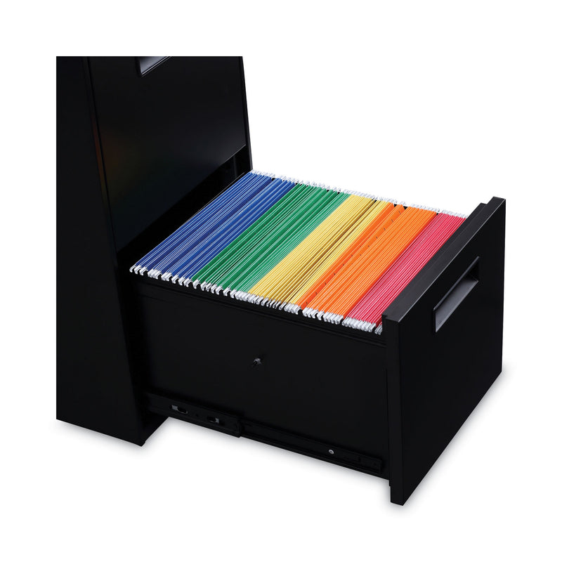 Alera File Pedestal, Left or Right, 2 Legal/Letter-Size File Drawers, Black, 14.96" x 19.29" x 27.75"