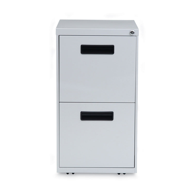 Alera File Pedestal, Left or Right, 2 Legal/Letter-Size File Drawers, Light Gray, 14.96" x 19.29" x 27.75"