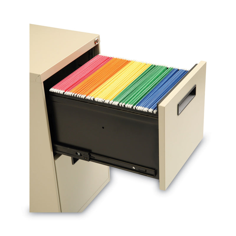 Alera File Pedestal, Left or Right, 2 Legal/Letter-Size File Drawers, Putty, 14.96" x 19.29" x 27.75"