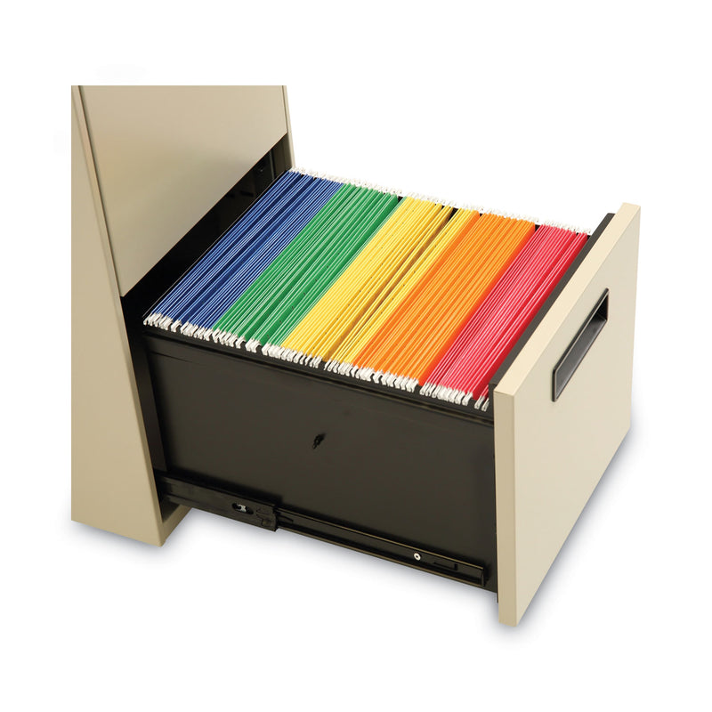 Alera File Pedestal, Left or Right, 2 Legal/Letter-Size File Drawers, Putty, 14.96" x 19.29" x 27.75"