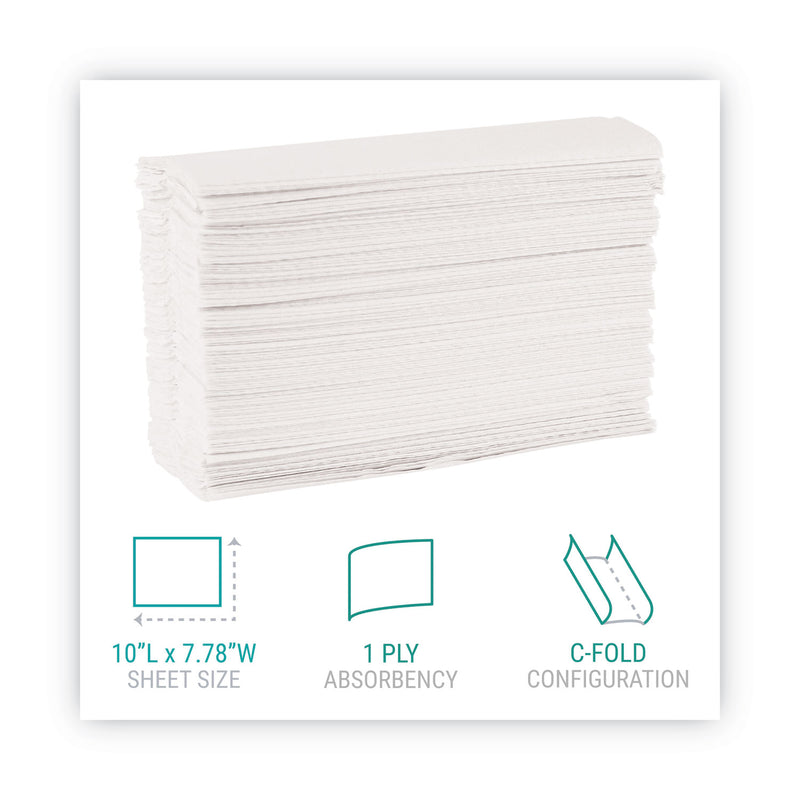 Windsoft C-Fold Paper Towels, 1 Ply, 10.2 x 13.25, White, 200/Pack, 12 Packs/Carton