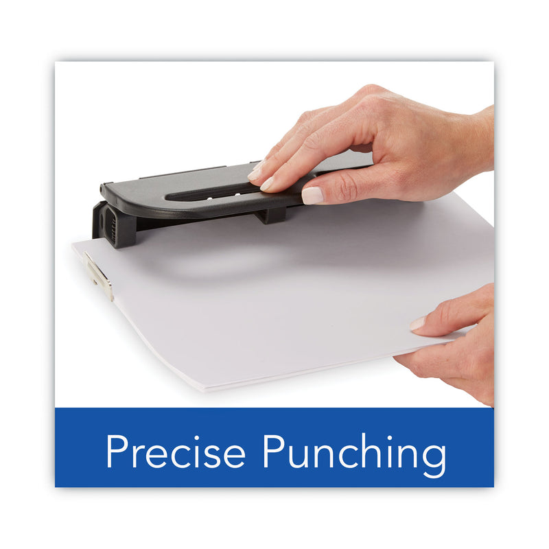 Swingline 24-Sheet Easy Touch Two- to Seven-Hole Precision-Pin Punch, 9/32" Holes, Black