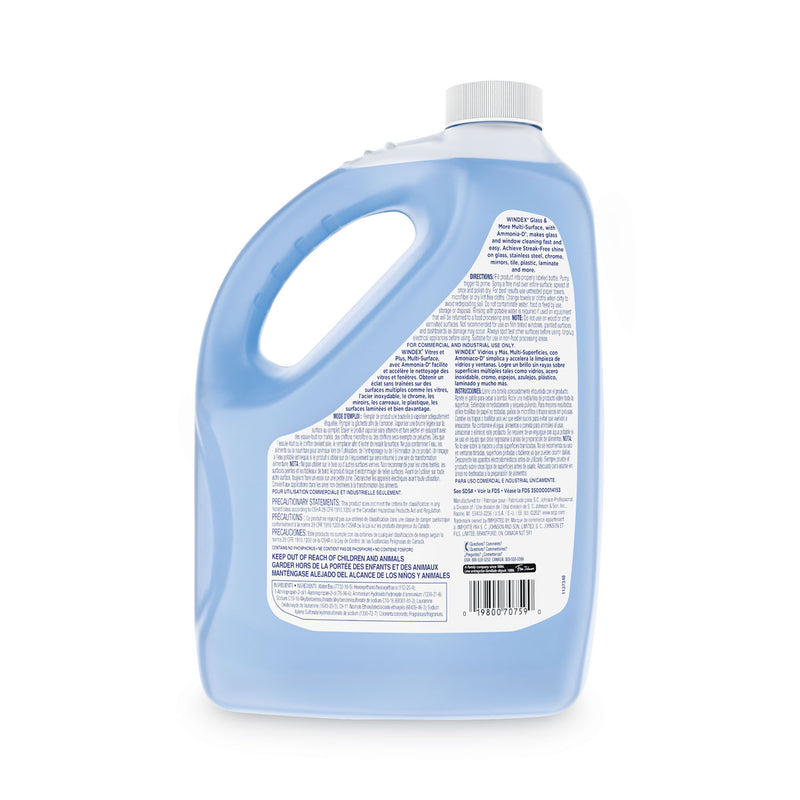 Windex Glass Cleaner with Ammonia-D, 1 gal Bottle, 4/Carton