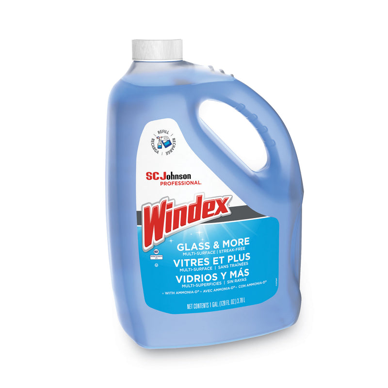 Windex Glass Cleaner with Ammonia-D, 1 gal Bottle, 4/Carton