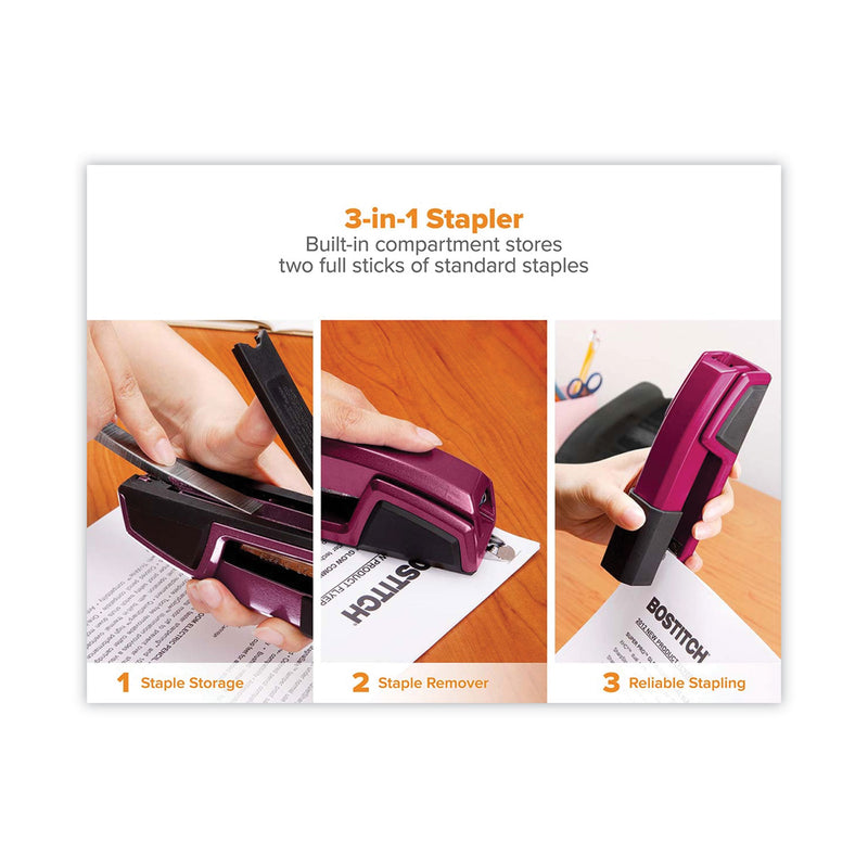 Bostitch Epic Stapler, 25-Sheet Capacity, Magenta