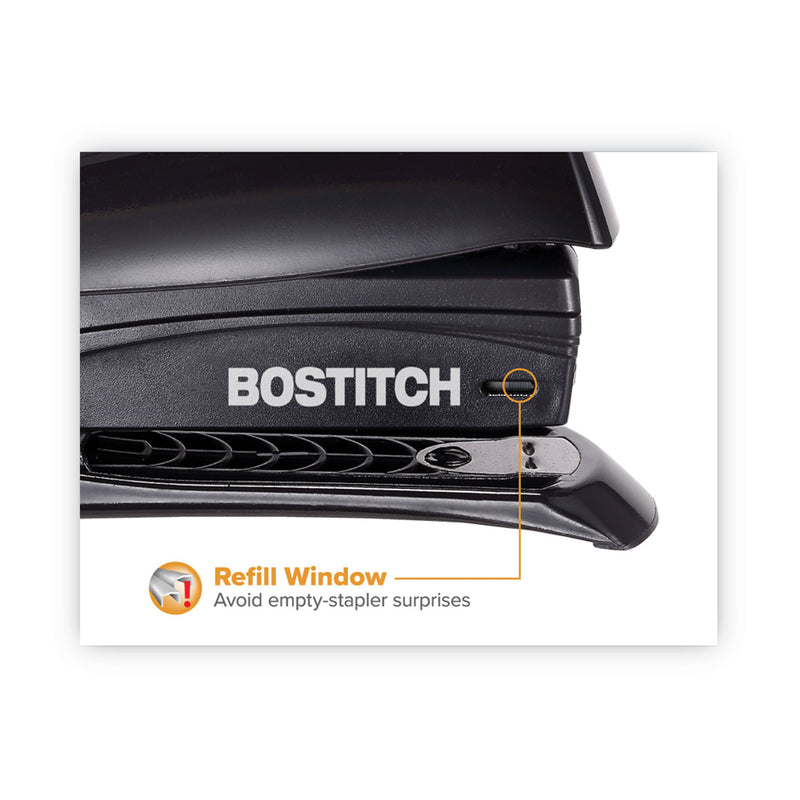 Bostitch Inspire Spring-Powered Full-Strip Stapler, 20-Sheet Capacity, Black