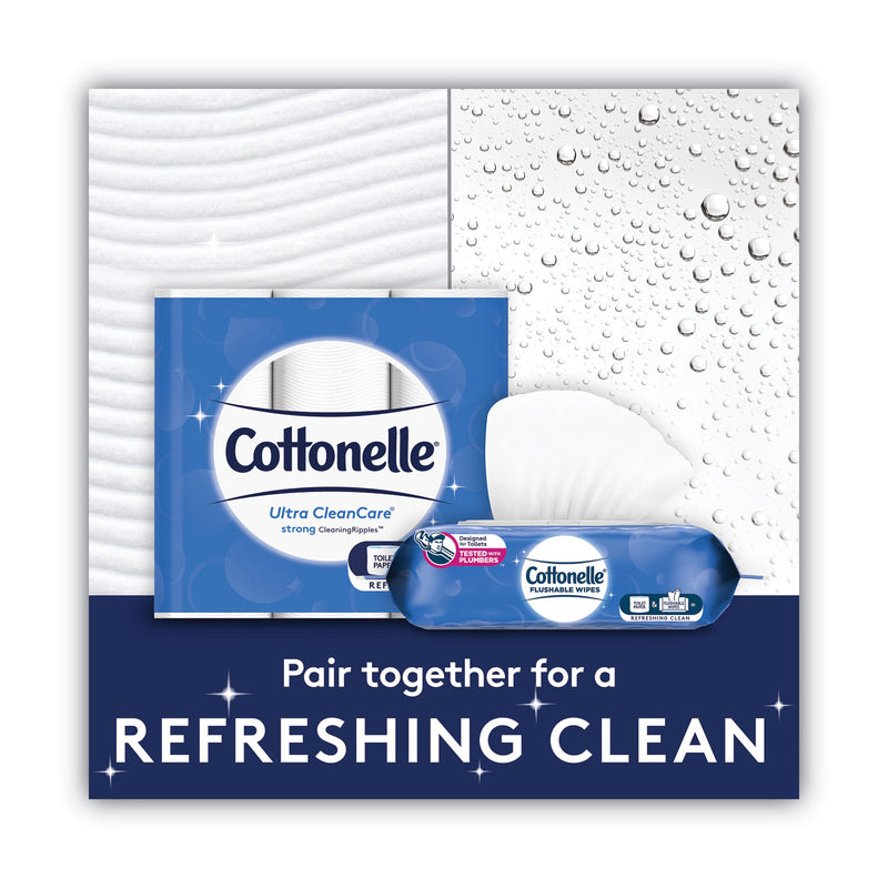 Cottonelle Ultra CleanCare Toilet Paper, Strong Tissue, Mega Rolls, Septic Safe, 1-Ply, White, 340 Sheets/Roll, 6 Rolls/Pk, 6 Pks/Carton
