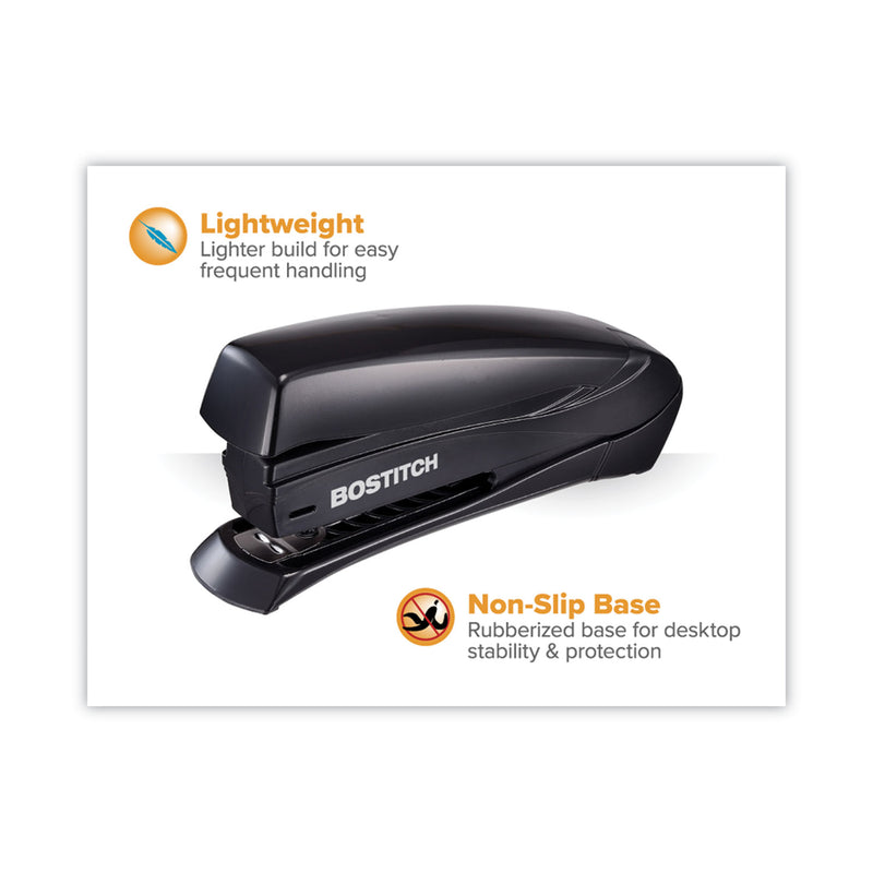 Bostitch Inspire Spring-Powered Full-Strip Stapler, 20-Sheet Capacity, Black