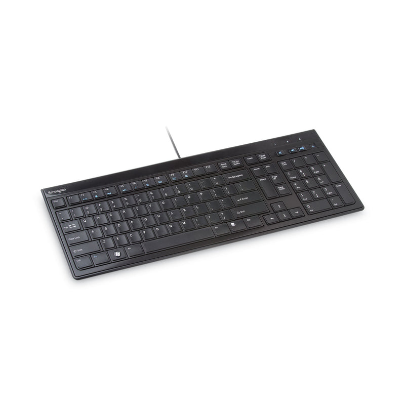 Kensington Slim Type Standard Keyboard, 104 Keys, Black