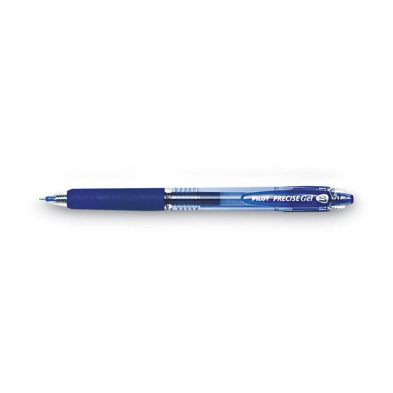 Pilot Precise Gel BeGreen Gel Pen, Retractable, Fine 0.7 mm, Blue Ink, Blue Barrel, Dozen