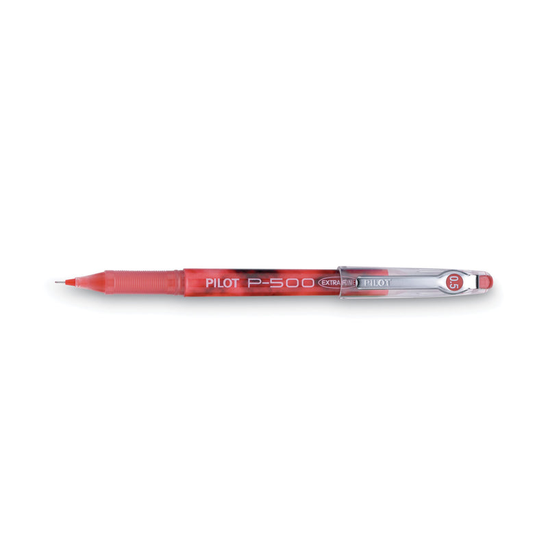 Pilot Precise P-500 Gel Pen, Stick, Extra-Fine 0.5 mm, Red Ink, Red Barrel, Dozen