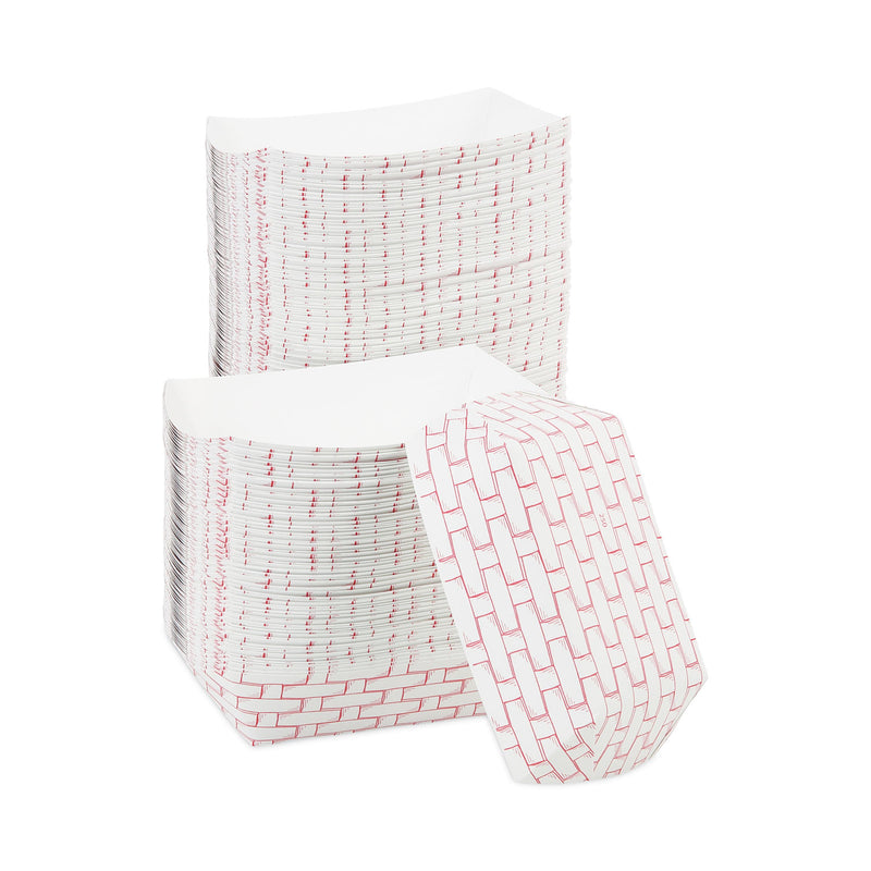 Boardwalk Paper Food Baskets, 2.5 lb Capacity, Red/White, 500/Carton