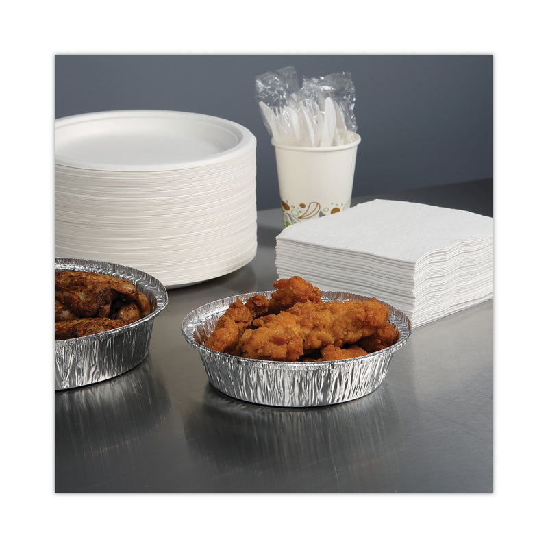 Boardwalk Round Aluminum To-Go Containers, 24 oz, 7" Diameter x 1.47"h, Silver, 500/Carton