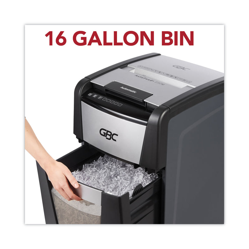 GBC AutoFeed+ 300X Super Cross-Cut Office Shredder, 300 Auto/10 Manual Sheet Capacity