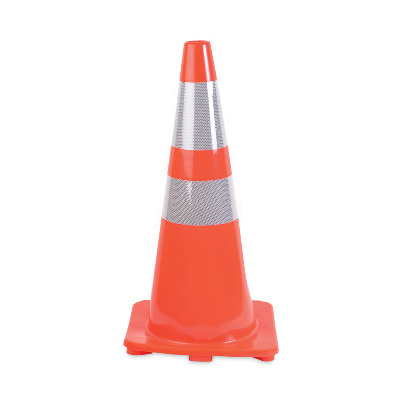 Tatco Traffic Cone, 14 x 14 x 28, Orange/Silver